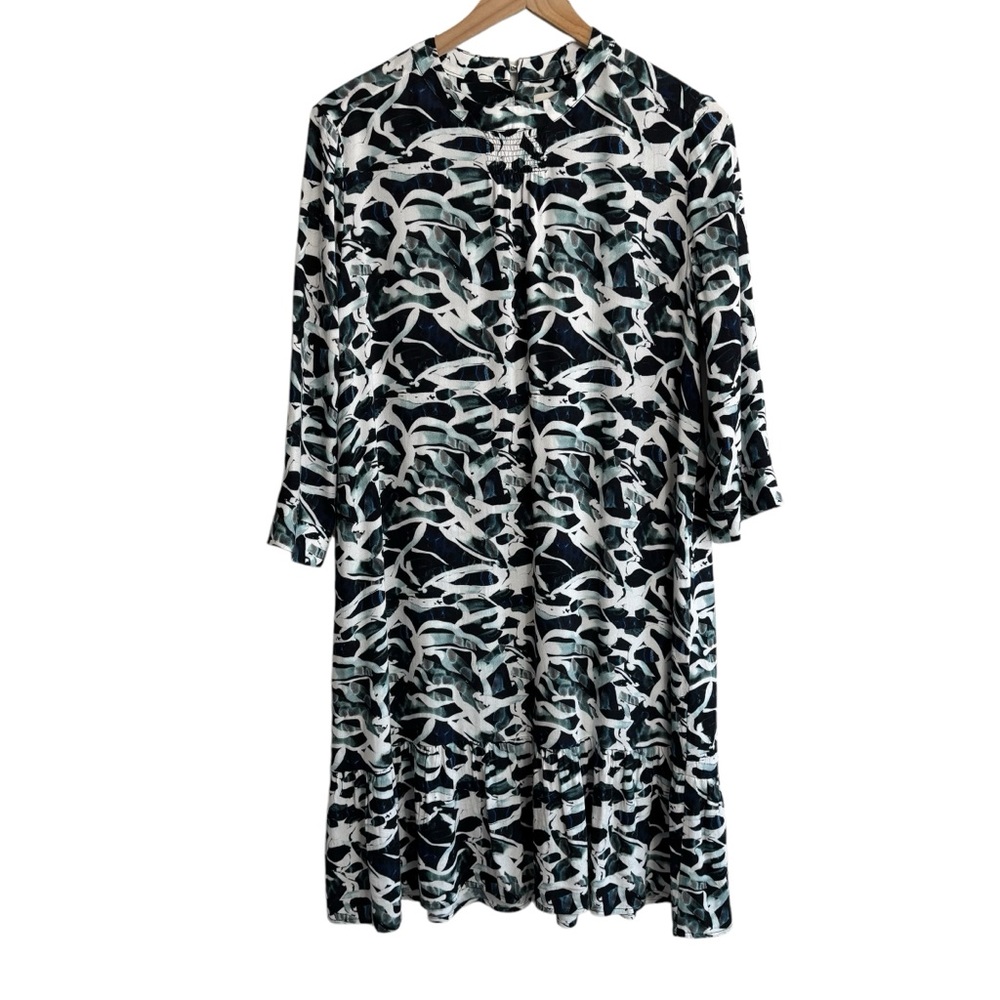 Wrap London Bold and Beautiful Print Dress 100% Viscose Boho Artsy Print Relaxed